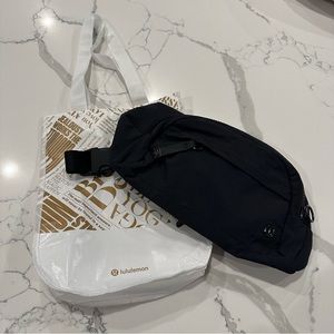Lululemon On The Beat Belt Bag Black NWT + Tote